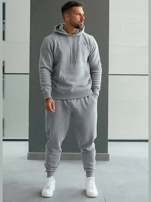 Forbro Grey Cotton Blend Regular Fit Men's Tracksuit Pack of