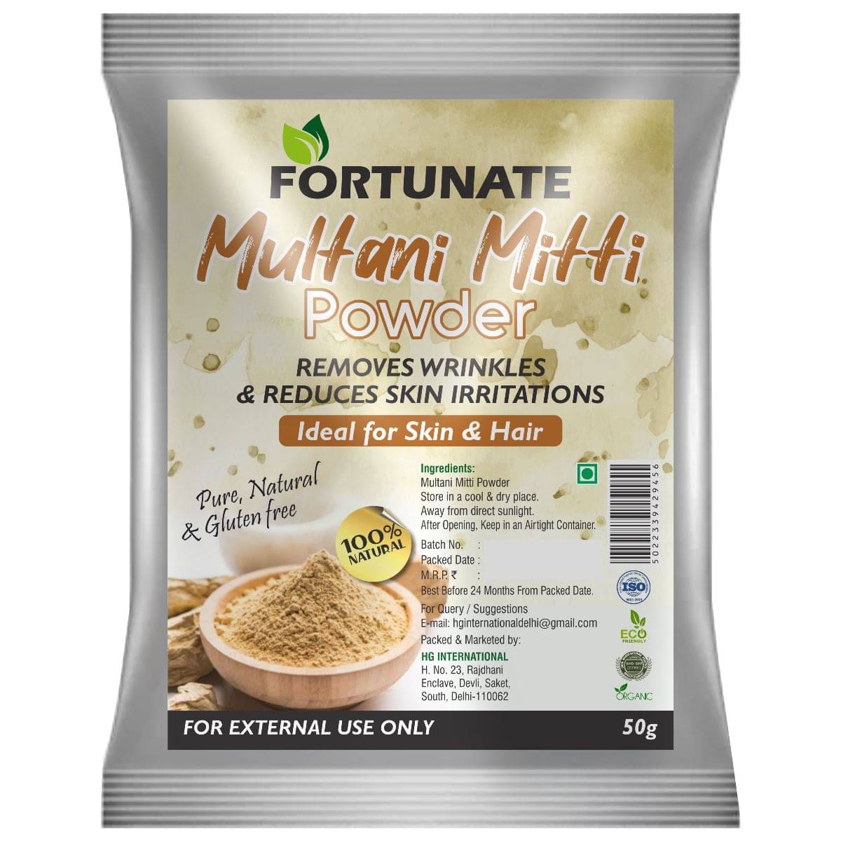     			100% Pure Natural & Organic Multani Mitti Powder for Skin & Hair Care