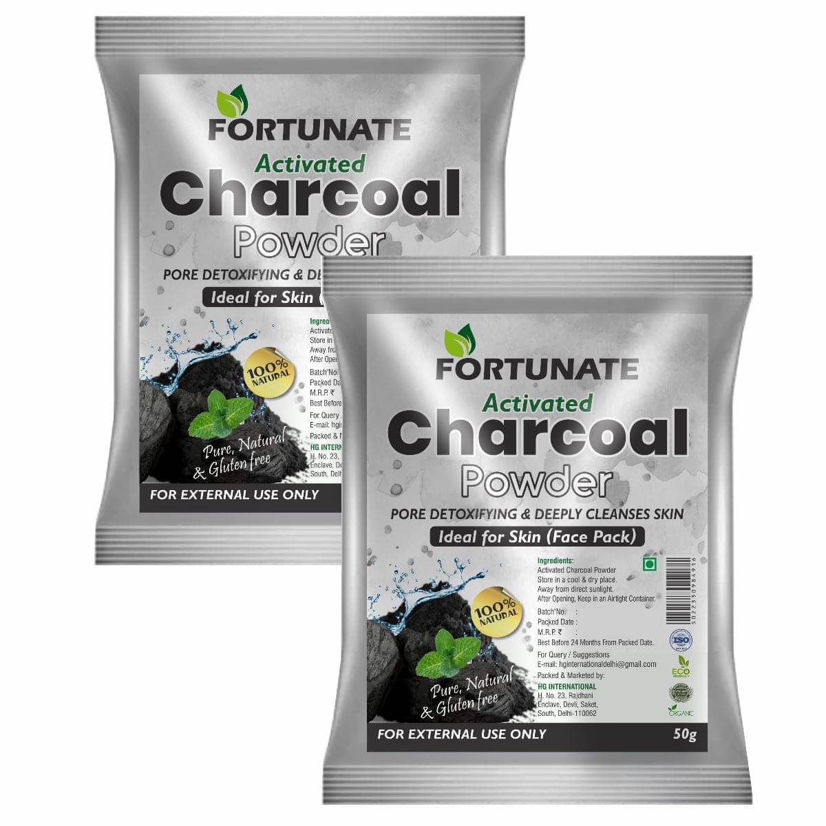     			Organic Activated Charcoal Powder - Twin Pack