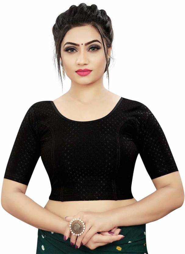 INDIAN SILKS Black Readymade without Pad Lycra Women's Blouse ( Pack of 1 ) INDIAN SILKS Black Readymade without Pad Lycra Women's Blouse ( Pack of 1 )