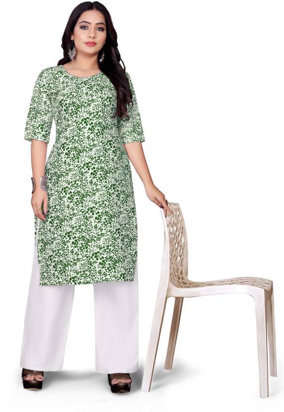 INDIAN SILKS Rayon Printed A-line Women's Kurti - Olive ( Pack of 1 )     			INDIAN SILKS Rayon Printed A-line Women's Kurti - Olive ( Pack of 1 )