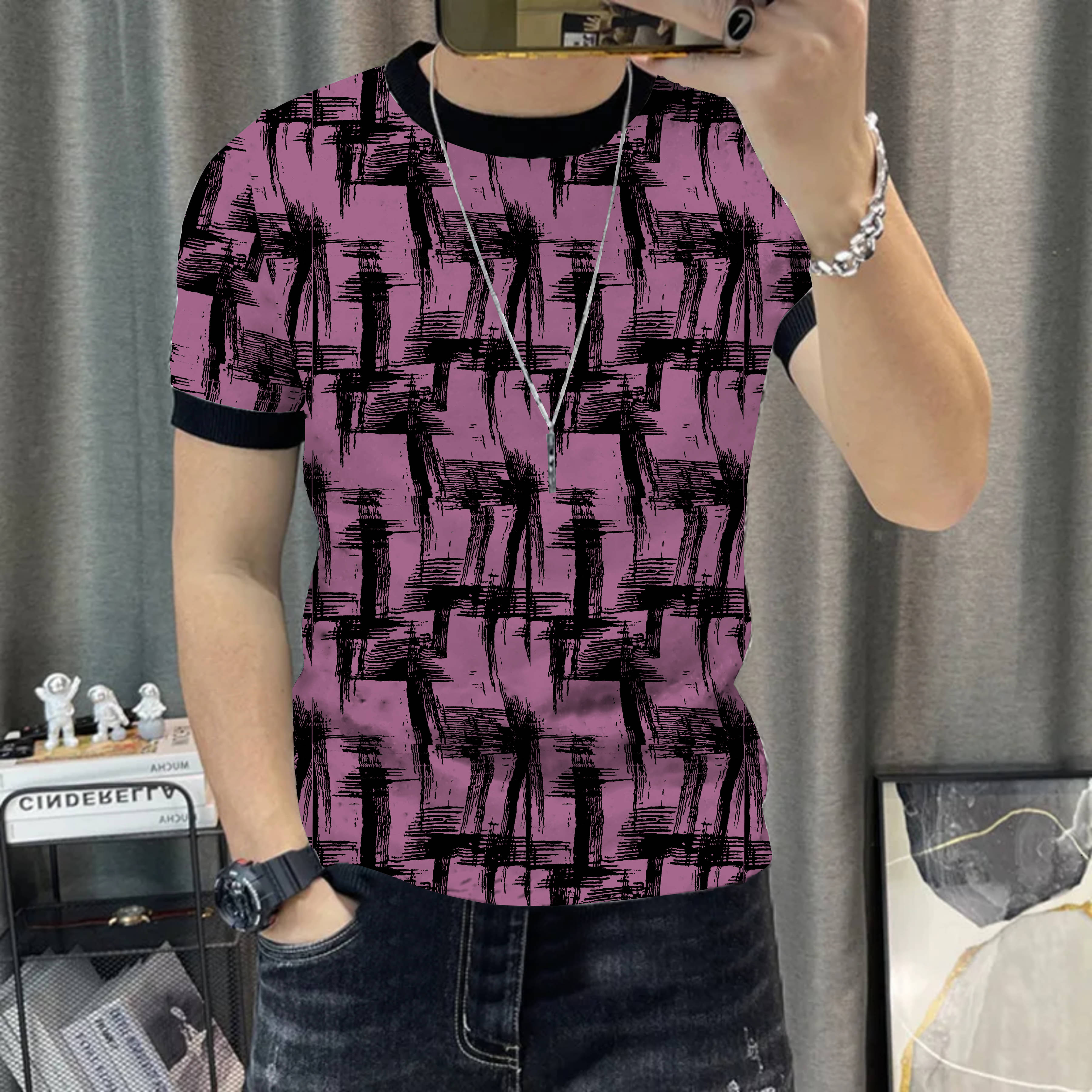     			KAJARU Pack of 1 Polyester Regular Fit Men's T-Shirt ( Pink )