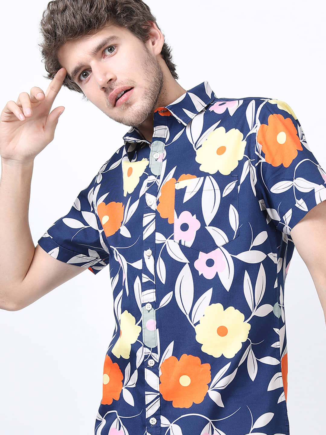 Ketch 100% Cotton Slim Fit Printed Half Sleeves Men's Casual Shirt - Multi ( Pack of 1 )