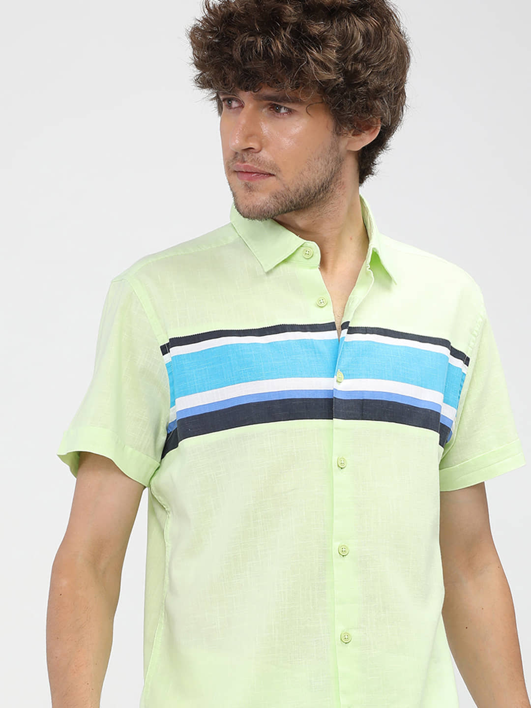 Ketch 100% Cotton Slim Fit Solids Half Sleeves Men's Casual Shirt - Blue ( Pack of 1 )