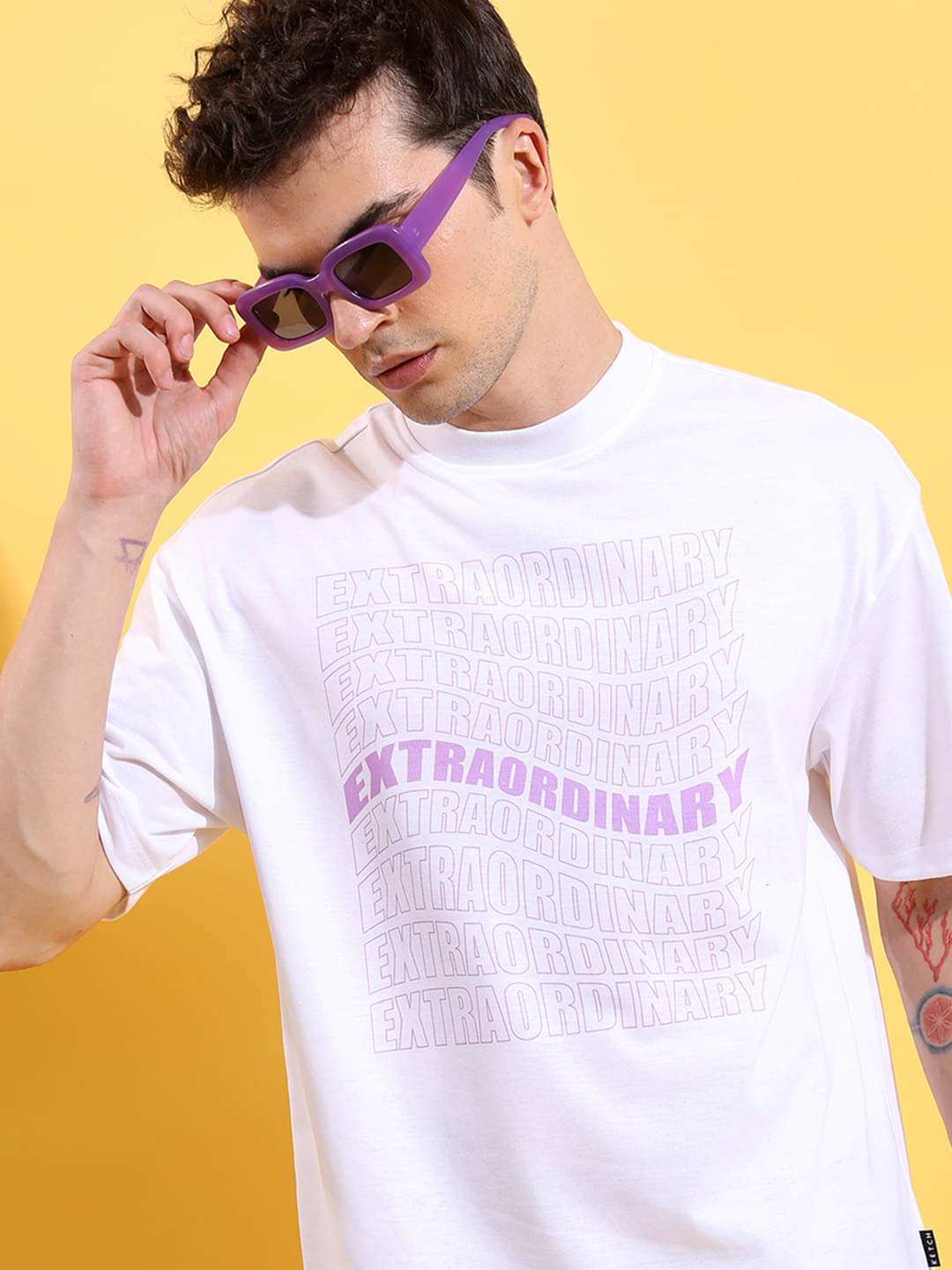Ketch Pack of 1 Polyester Oversized Fit Men's T-Shirt ( White ) Ketch Pack of 1 Polyester Oversized Fit Men's T-Shirt ( White )