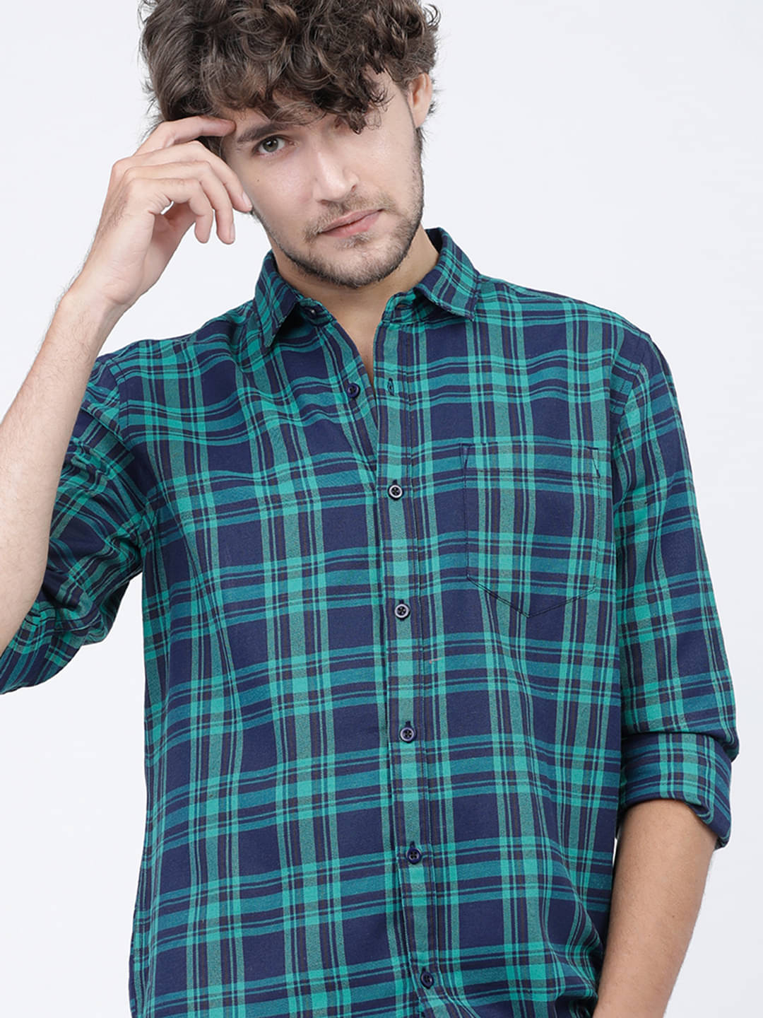 Ketch Polyester Slim Fit Checks Full Sleeves Men's Casual Shirt - Green ( Pack of 1 ) Ketch Polyester Slim Fit Checks Full Sleeves Men's Casual Shirt - Green ( Pack of 1 )