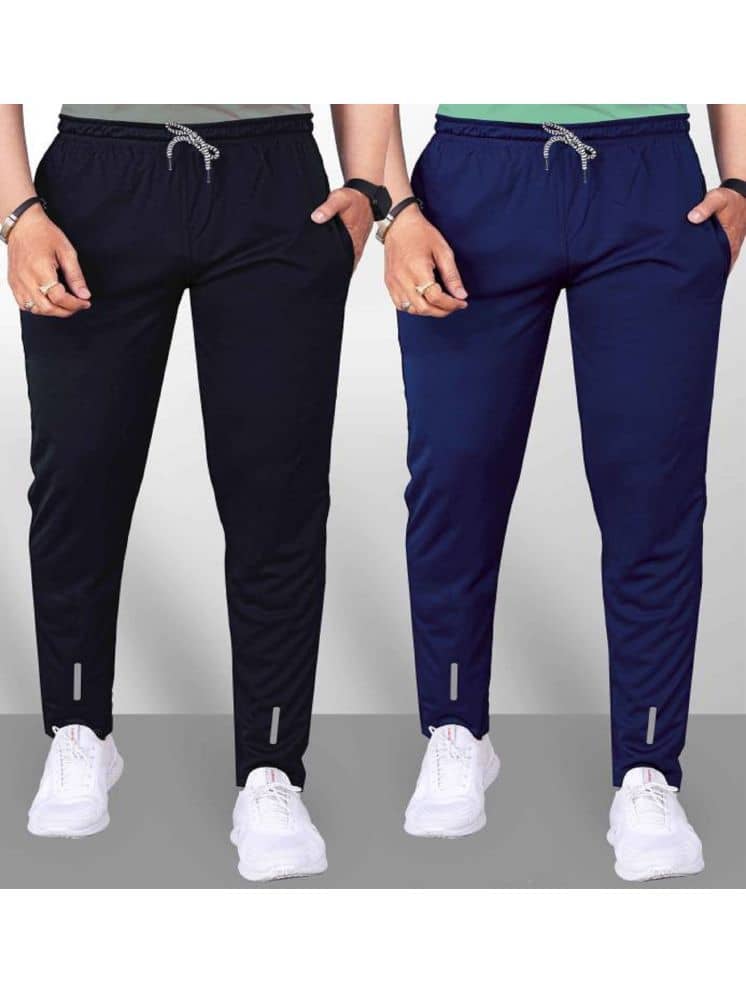 Leavess Blue Polyester Men's Trackpants ( Pack of 2 ) - Track Pants | Buy online on ZillyBuy