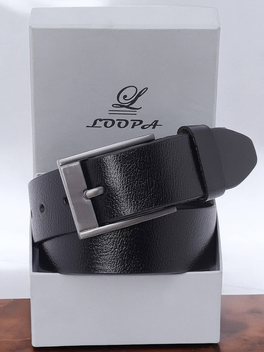 Loopa - Black 100% Leather Men's Formal Belt ( Pack of 1 )