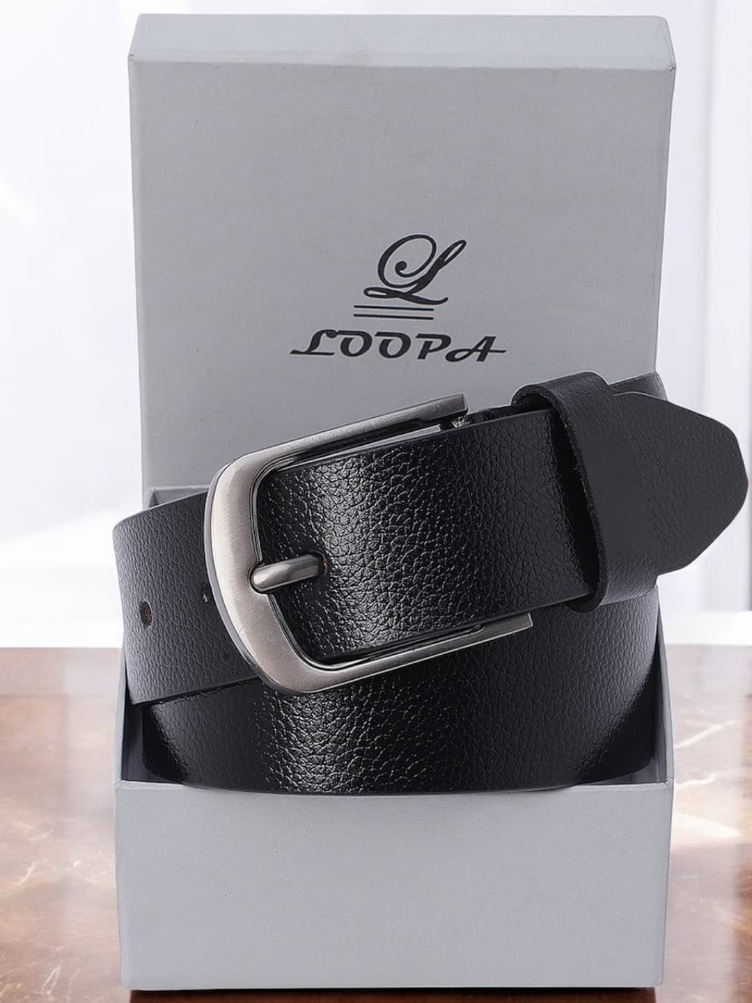 Loopa - Black 100% Leather Men's Formal Belt ( Pack of 1 )