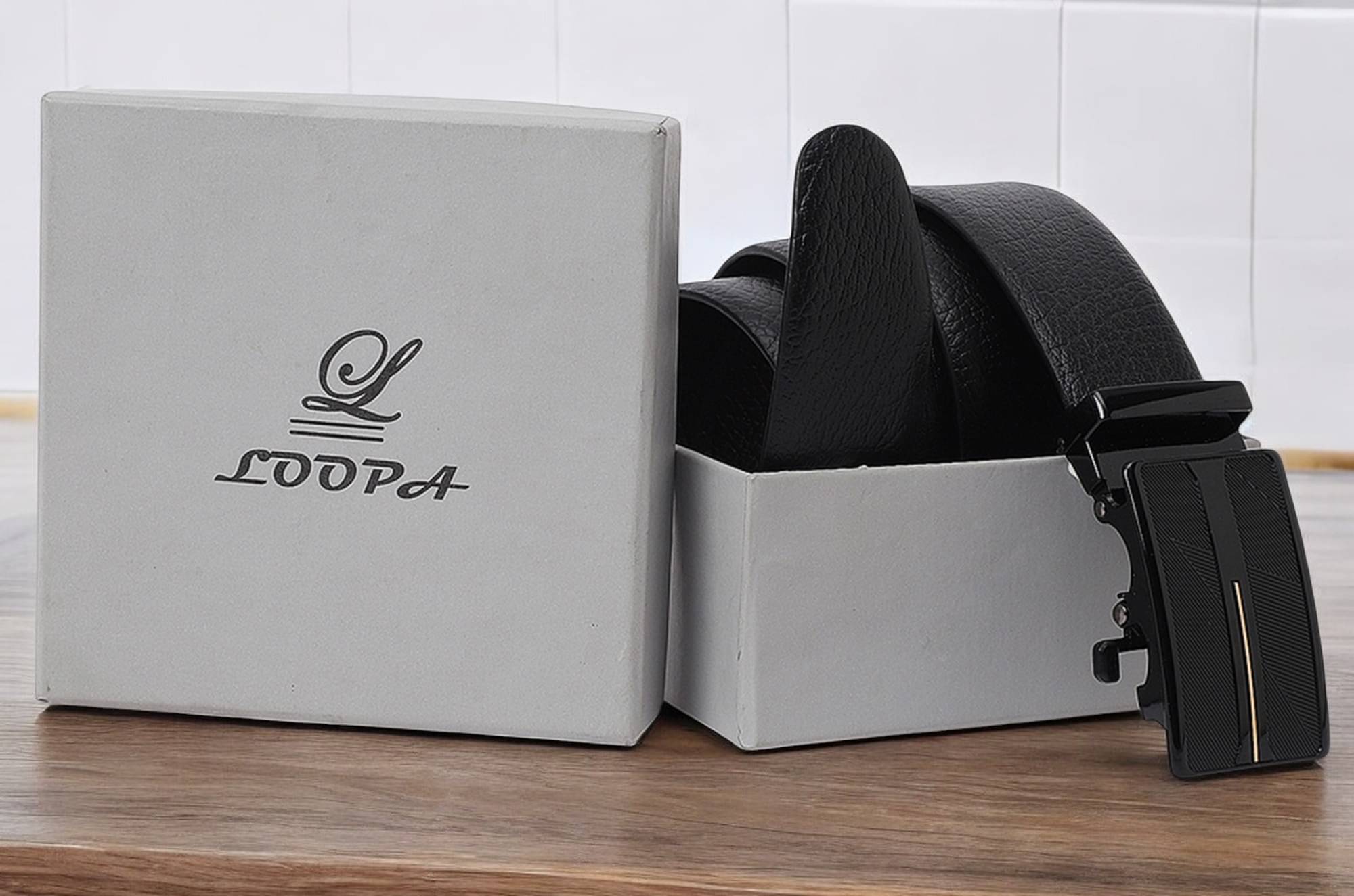     			Loopa - Black 100% Leather Men's Formal Belt ( Pack of 1 )