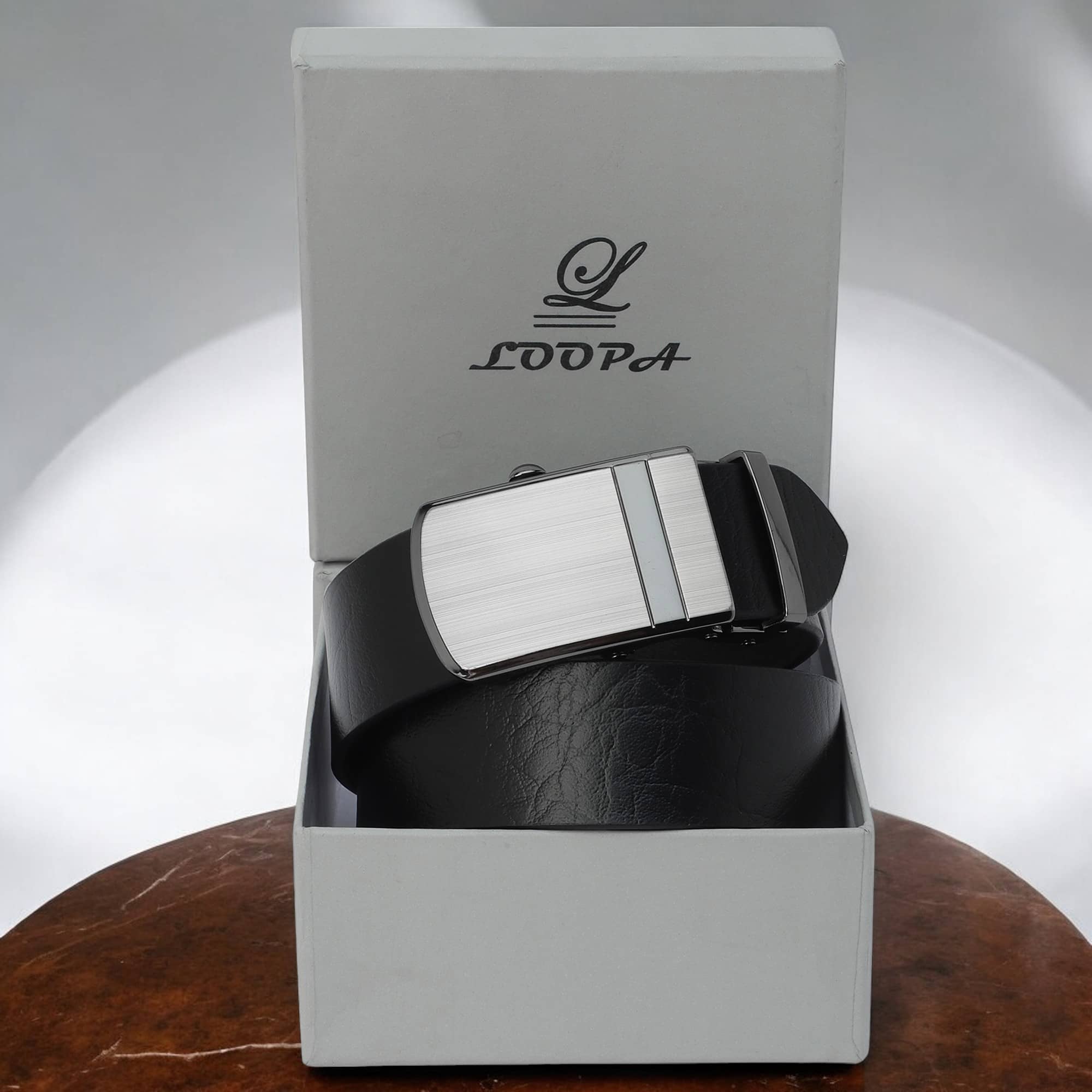 Loopa - Black 100% Leather Men's Formal Belt ( Pack of 1 )