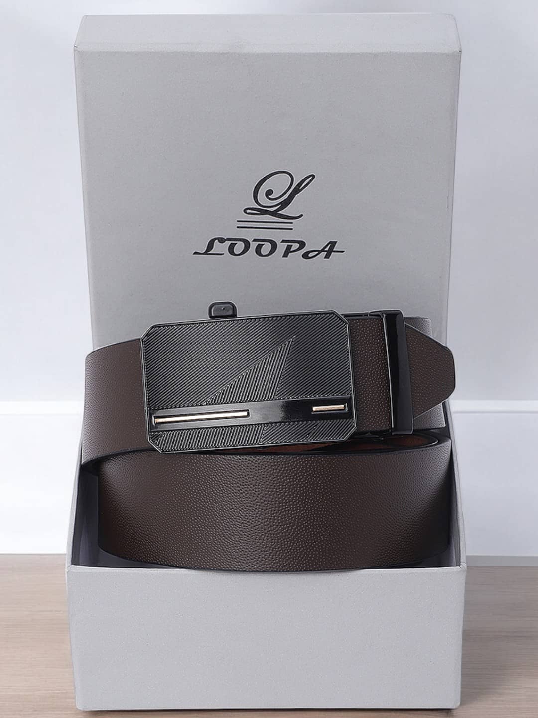 Loopa - Brown 100% Leather Men's Formal Belt ( Pack of 1 )