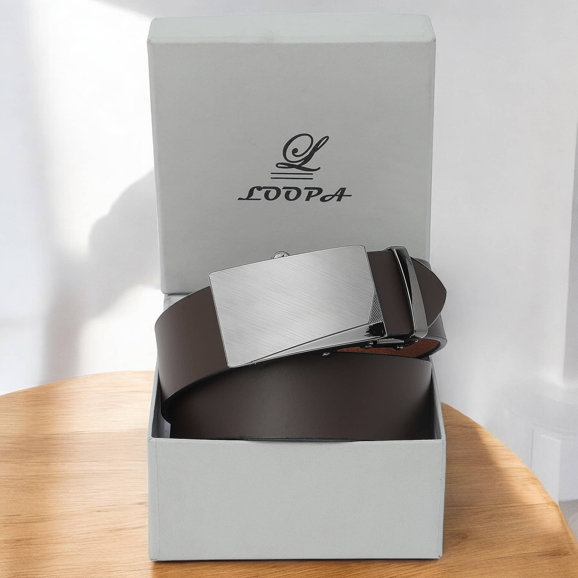 Loopa - Brown 100% Leather Men's Formal Belt ( Pack of 1 )