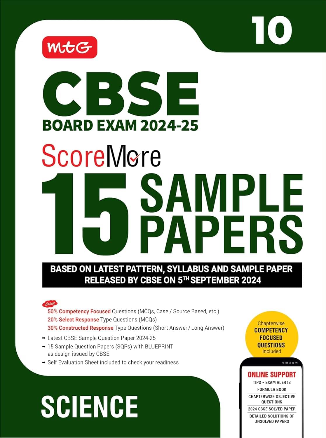     			MTG CBSE Class 10 ScoreMore 15 Sample Papers Science Book For 2025 Board Exam | Detailed Solutions of Each Chapter | Based on Latest CBSE Pattern