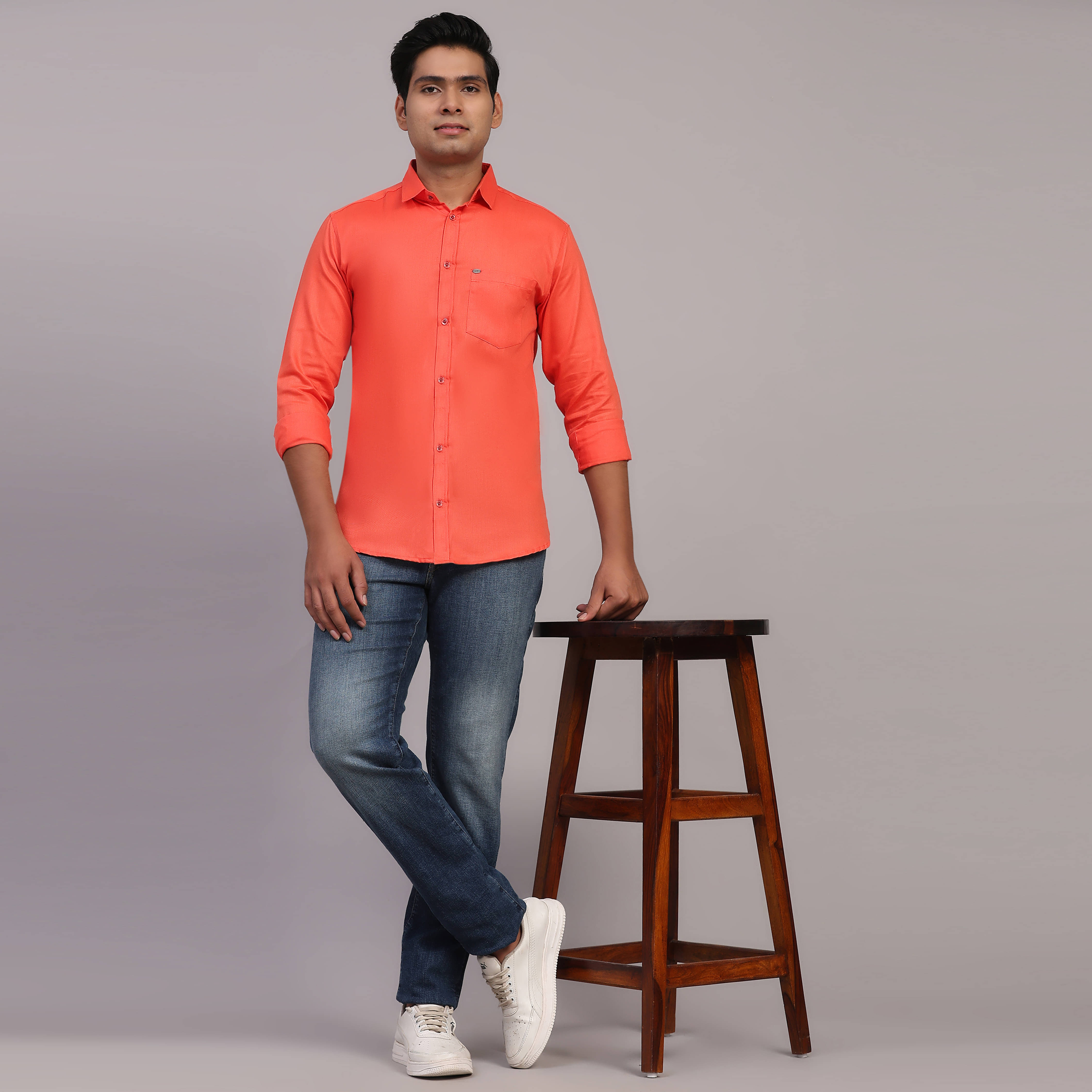 NOWT Cotton Blend Regular Fit Solids Full Sleeves Men's Casual Shirt - Red ( Pack of 1 ) NOWT Cotton Blend Regular Fit Solids Full Sleeves Men's Casual Shirt - Red ( Pack of 1 )