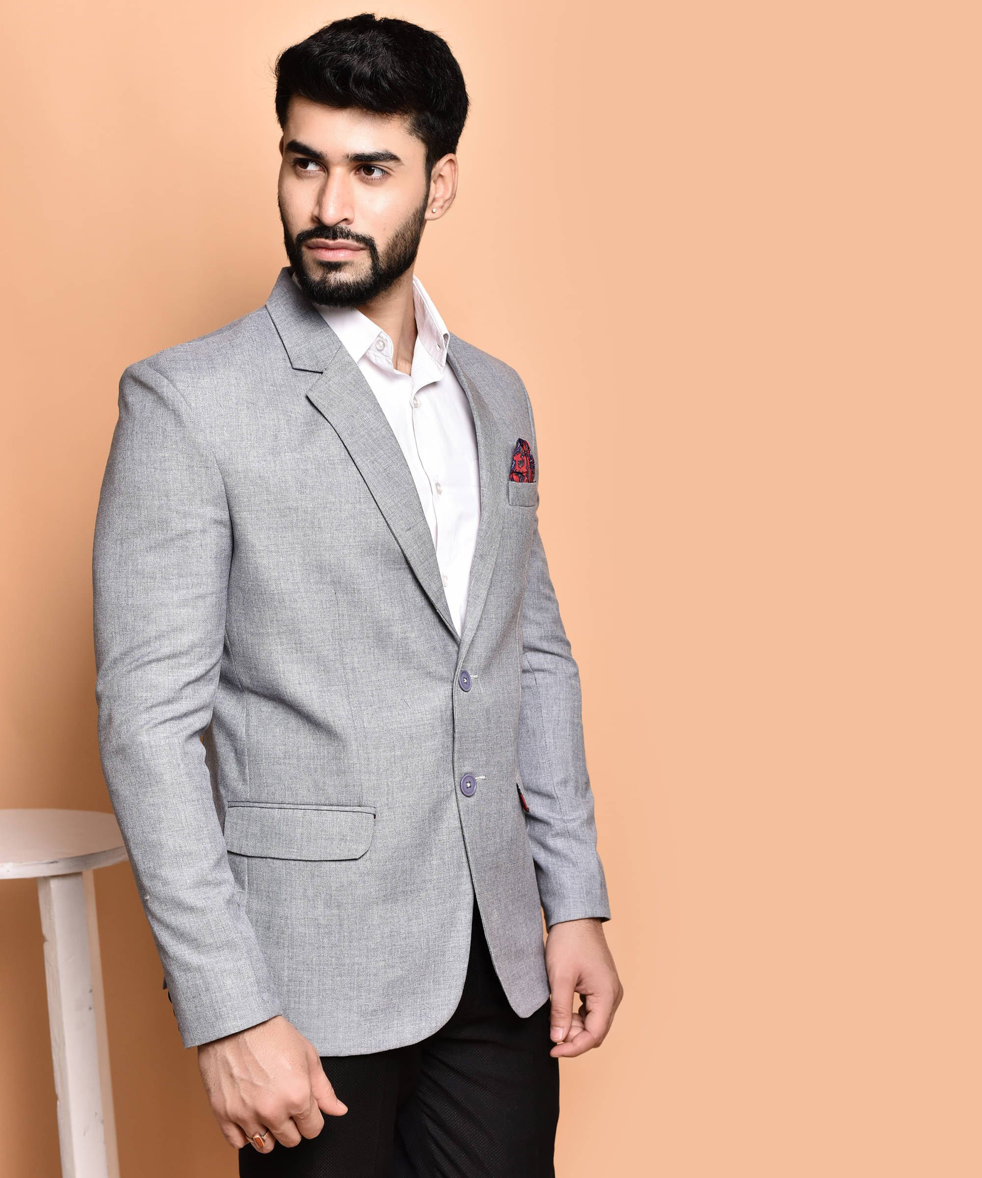     			PRINTCULTR Cotton Blend Men's Blazer - Grey ( Pack of 1 )