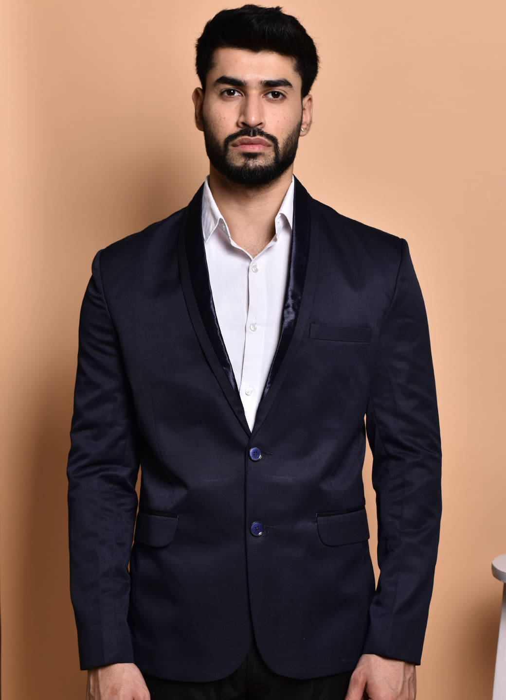     			PRINTCULTR Cotton Blend Men's Blazer - Navy ( Pack of 1 )