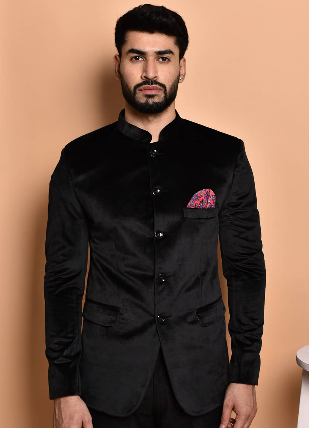     			PRINTCULTR Velvet Men's Blazer - Black ( Pack of 1 )