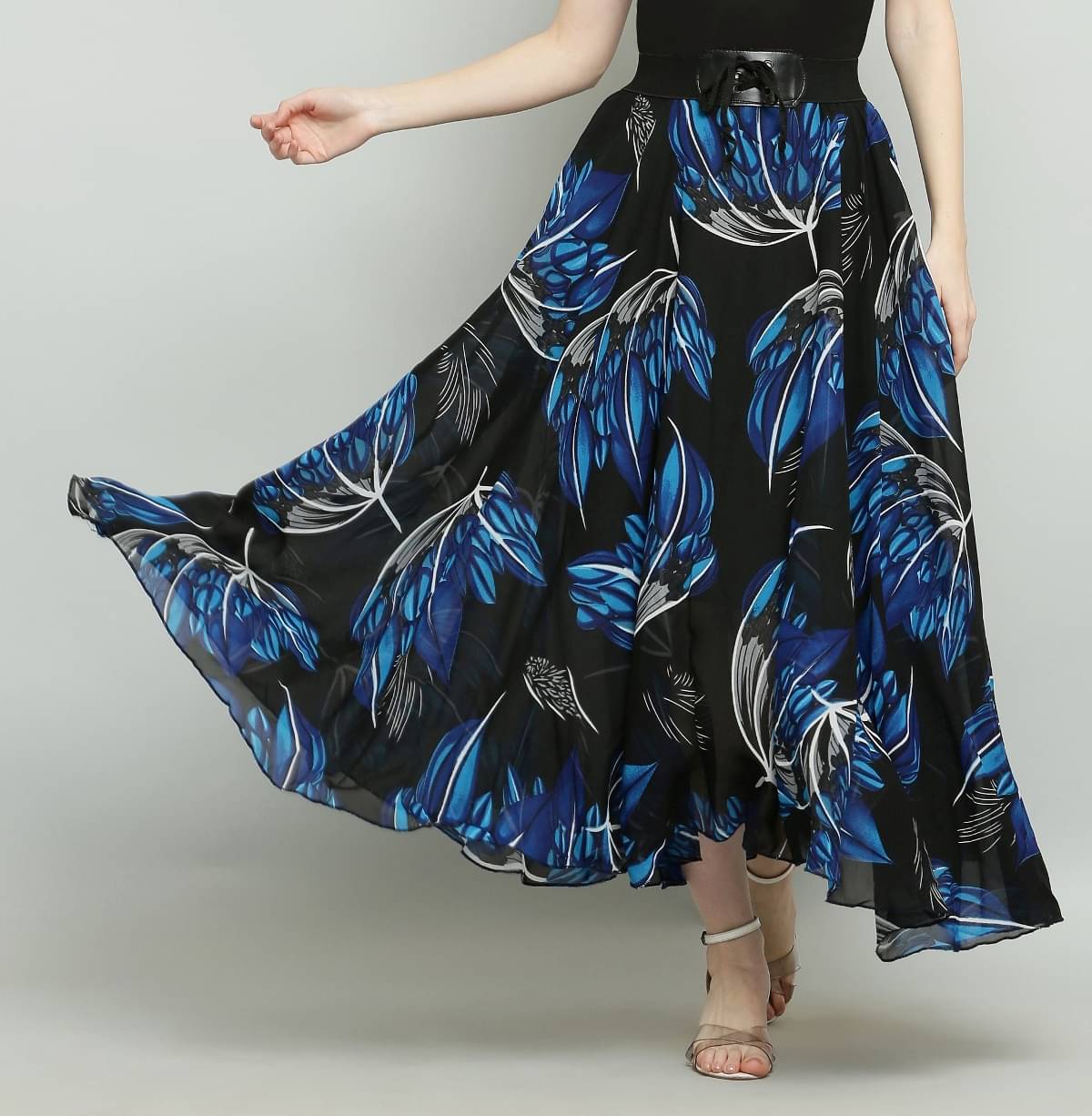 RC NEOEN Blue Georgette Women's Flared Skirt ( Pack of 1 )     			RC NEOEN Blue Georgette Women's Flared Skirt ( Pack of 1 )