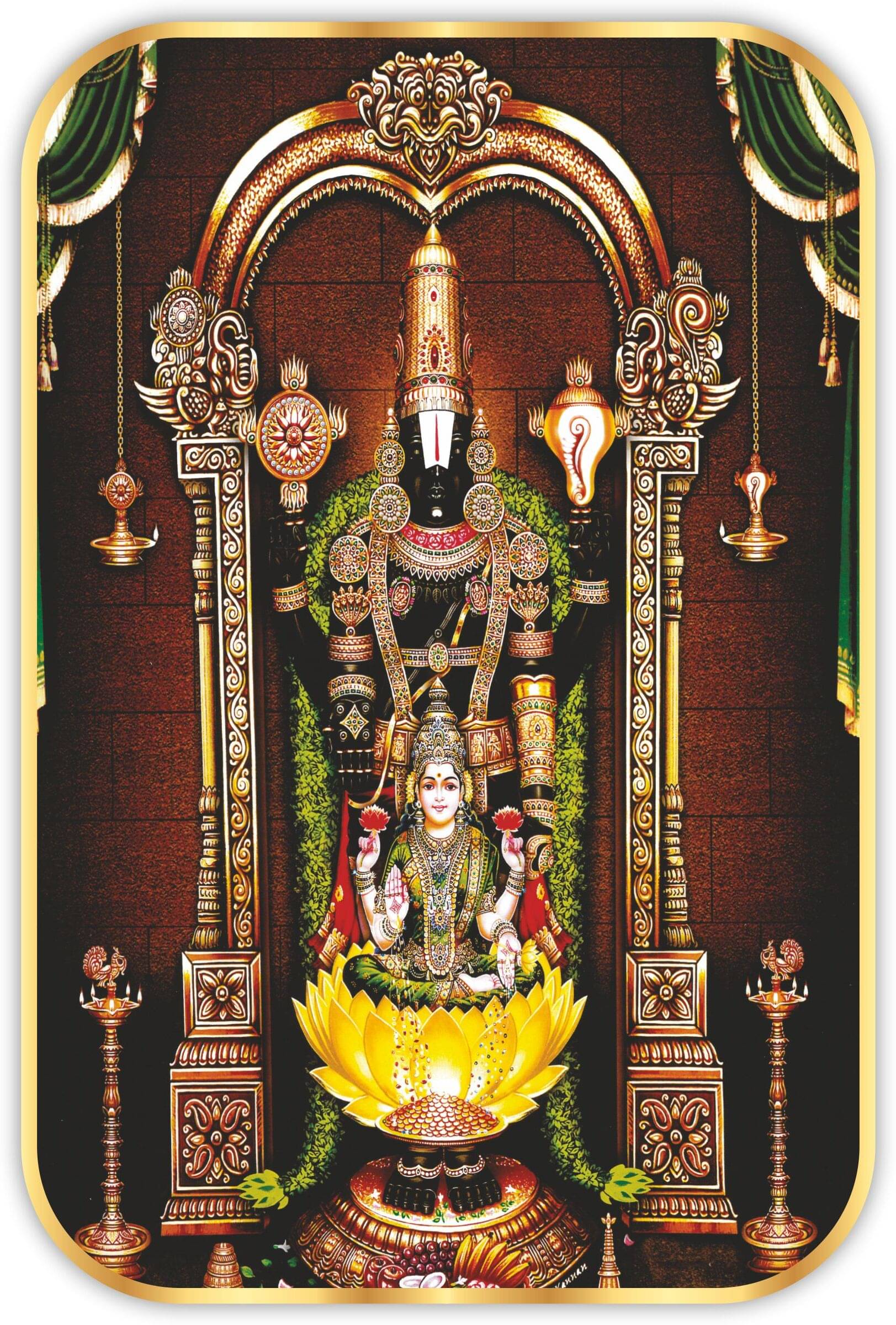    			Saf Tirupati Balaji Religious Painting With Frame