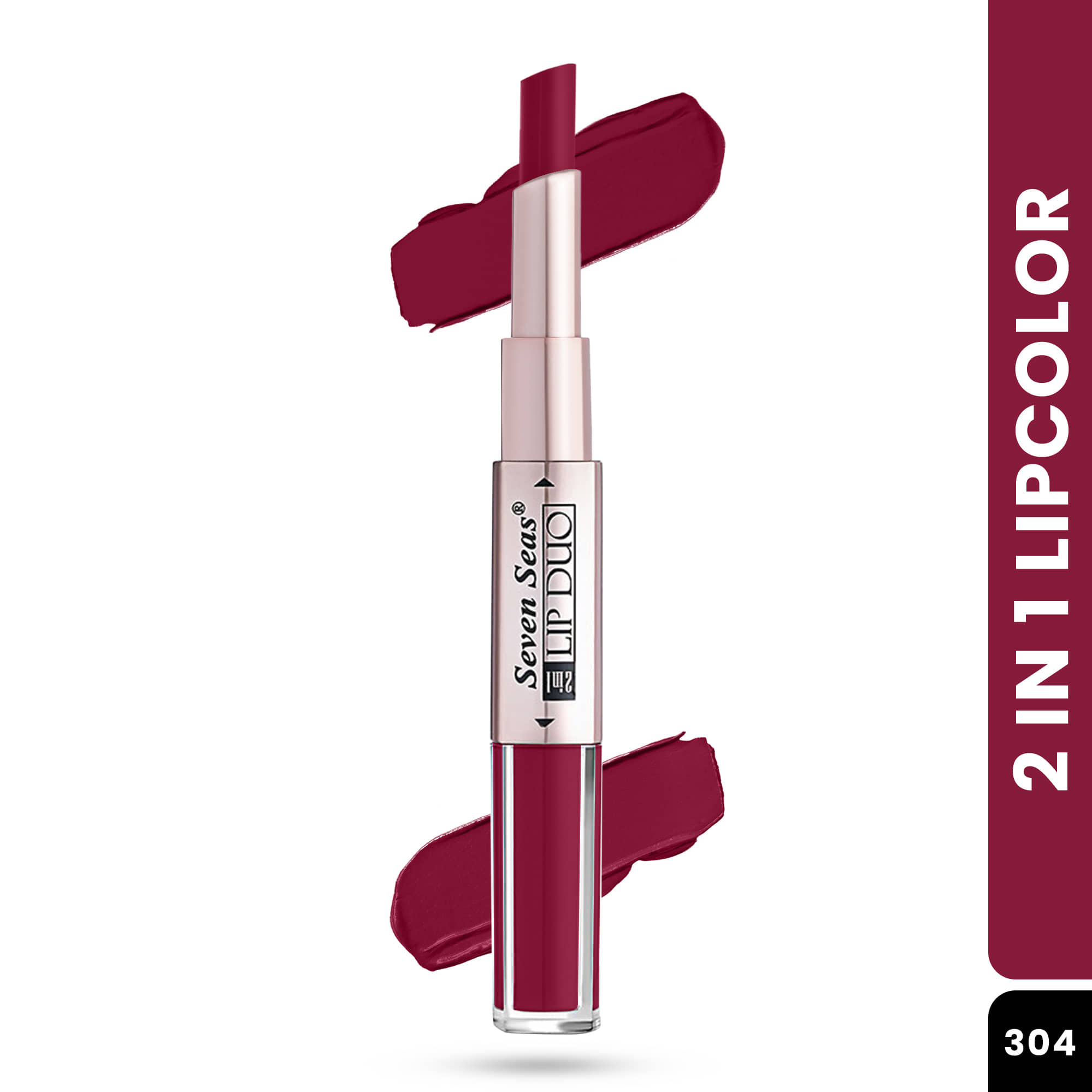 Seven Seas 2in1 Full Coverage Comfortable Lipstick + Liquid Lipstick (Plum)
