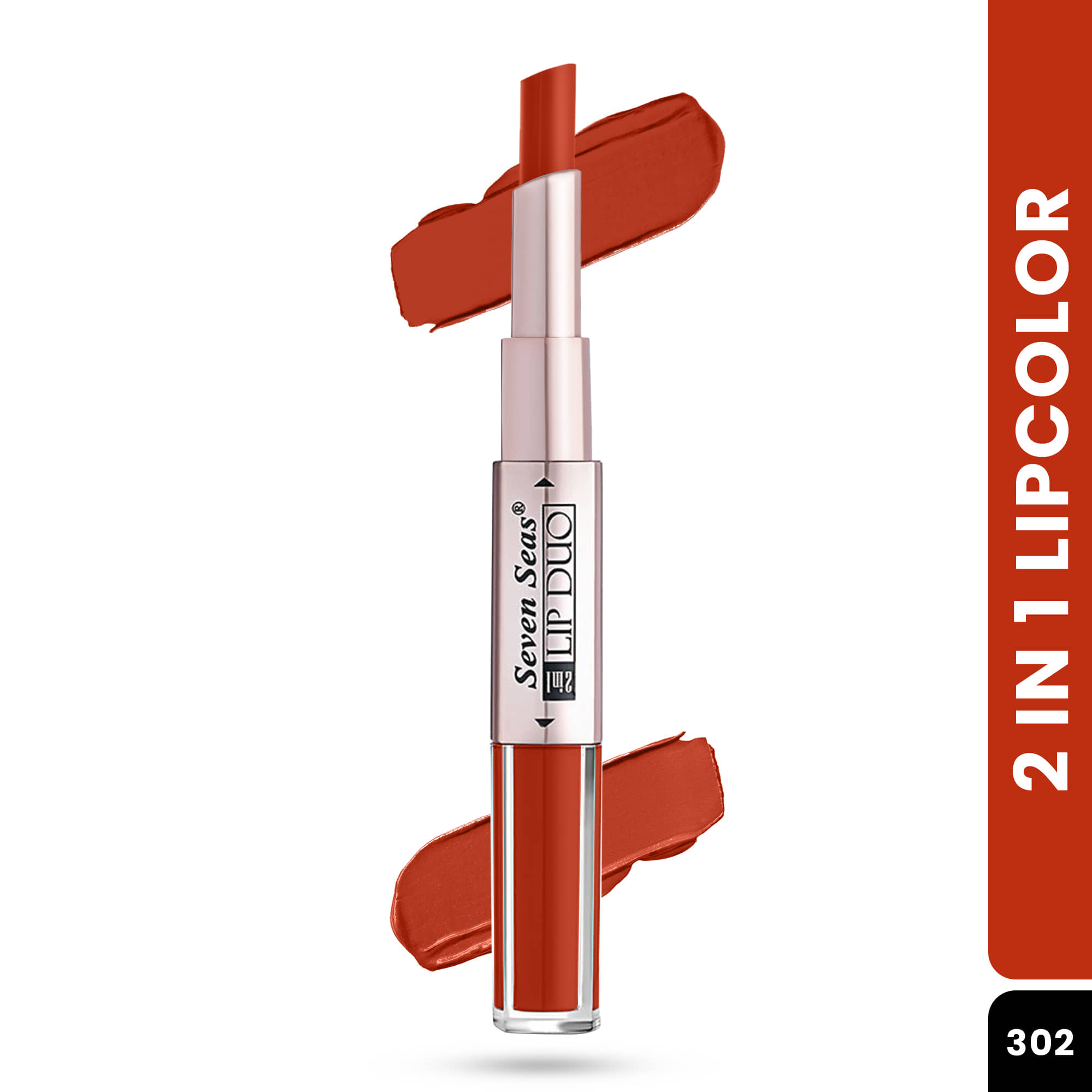 Seven Seas 2in1 Full Coverage Comfortable Lipstick + Liquid Lipstick (Plum)