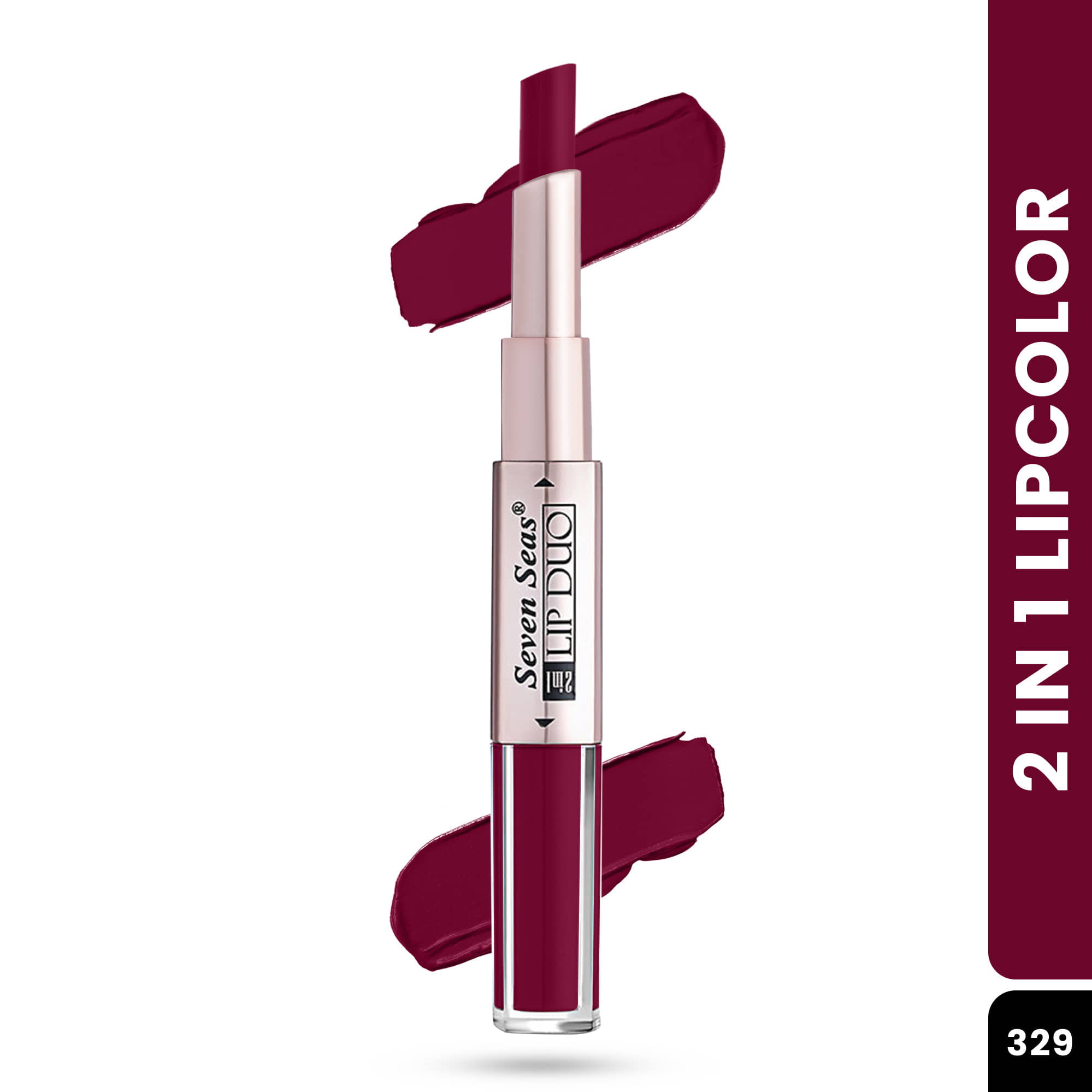 Seven Seas 2in1 Full Coverage Comfortable Lipstick + Liquid Lipstick (Plum)