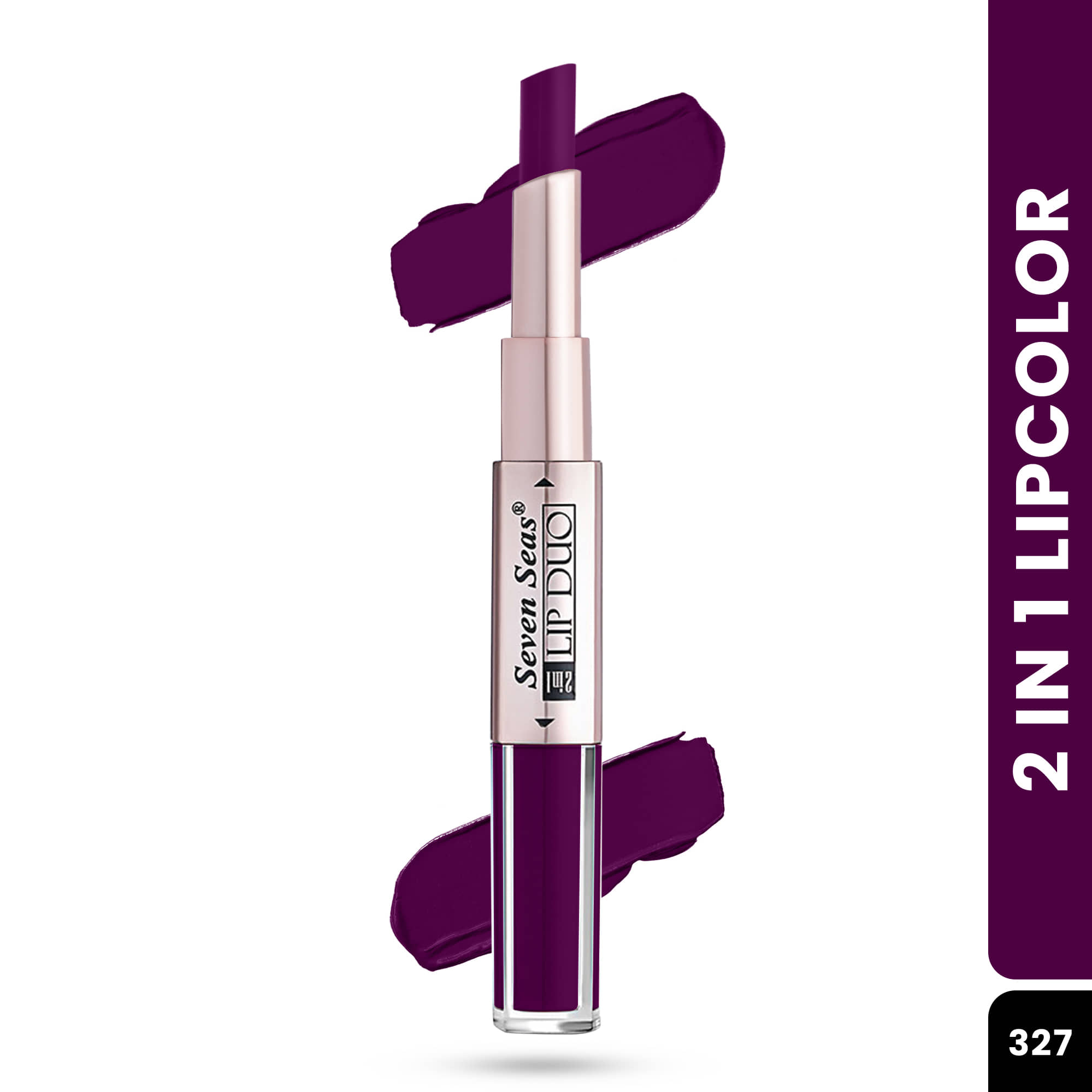 Seven Seas 2in1 Full Coverage Comfortable Lipstick + Liquid Lipstick (Plum)