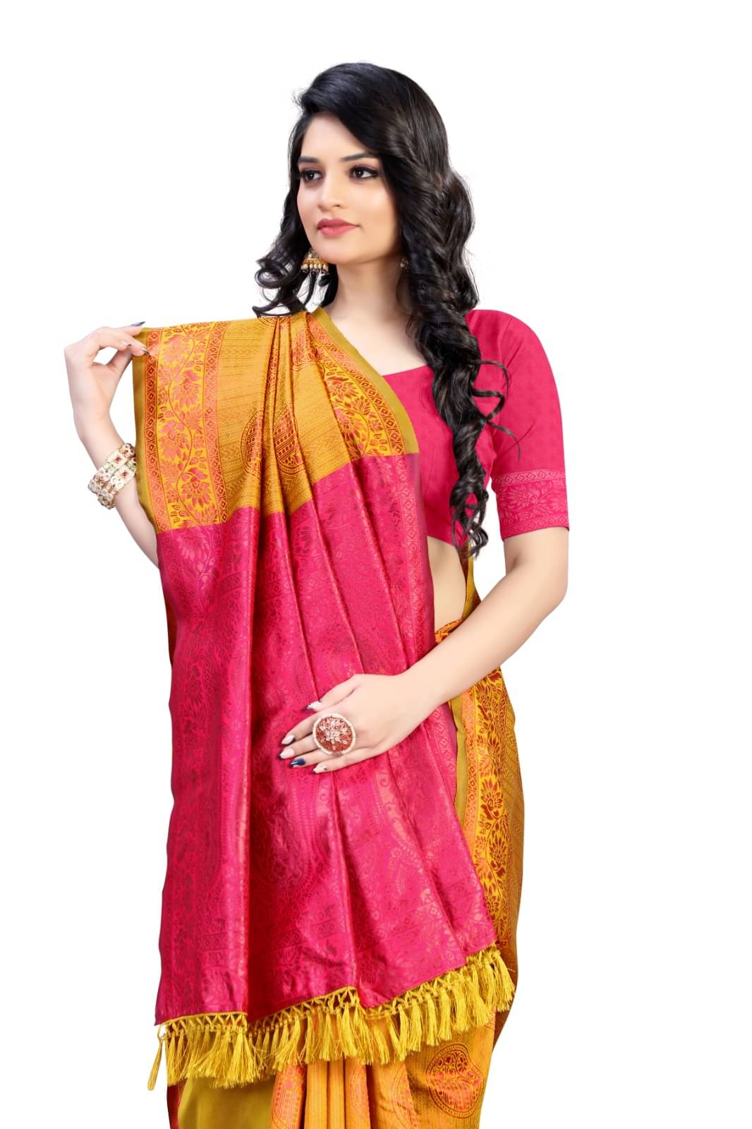     			THE PRIVATE LABLE Mysore Silk Embroidered Saree With Unstitched Blouse Piece ( Yellow )