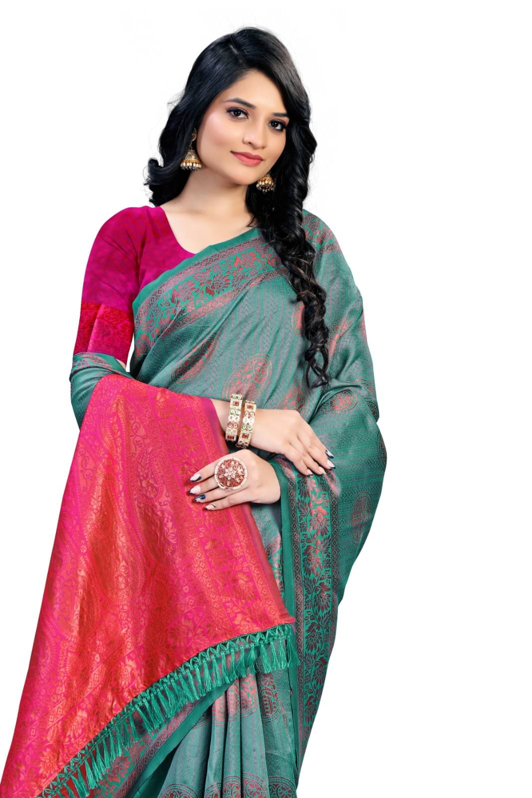     			THE PRIVATE LABLE Mysore Silk Embroidered Saree With Unstitched Blouse Piece ( Rama )