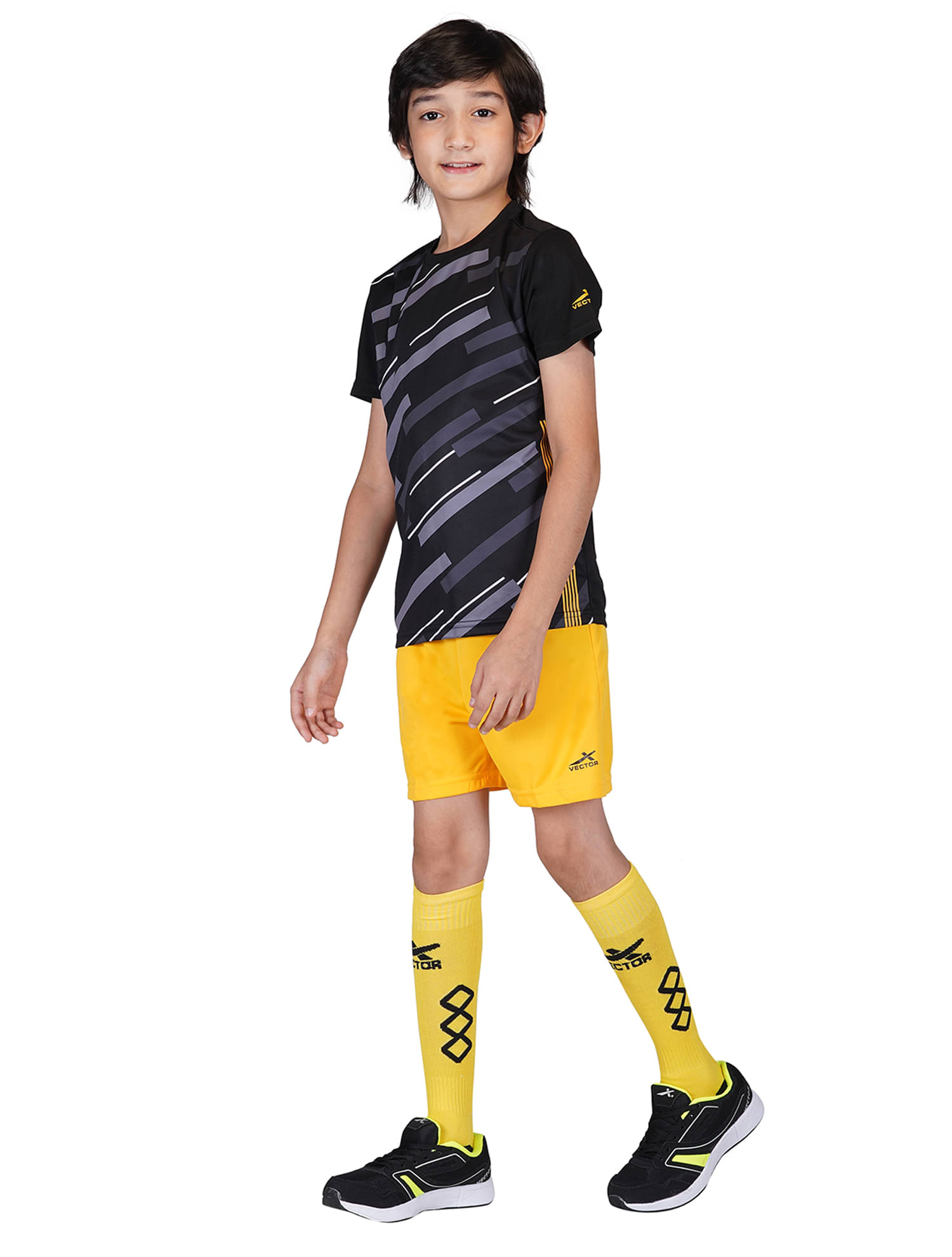     			Vector X Pack of 2 Boys Polyester T-Shirt & Shorts Set ( Black )
