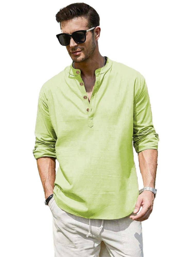 Vida Loca Sea Green Cotton Blend Men's Shirt Style Kurta ( Pack of 1 ) - Kurtas & Kurta Sets | Buy online on ZillyBuy