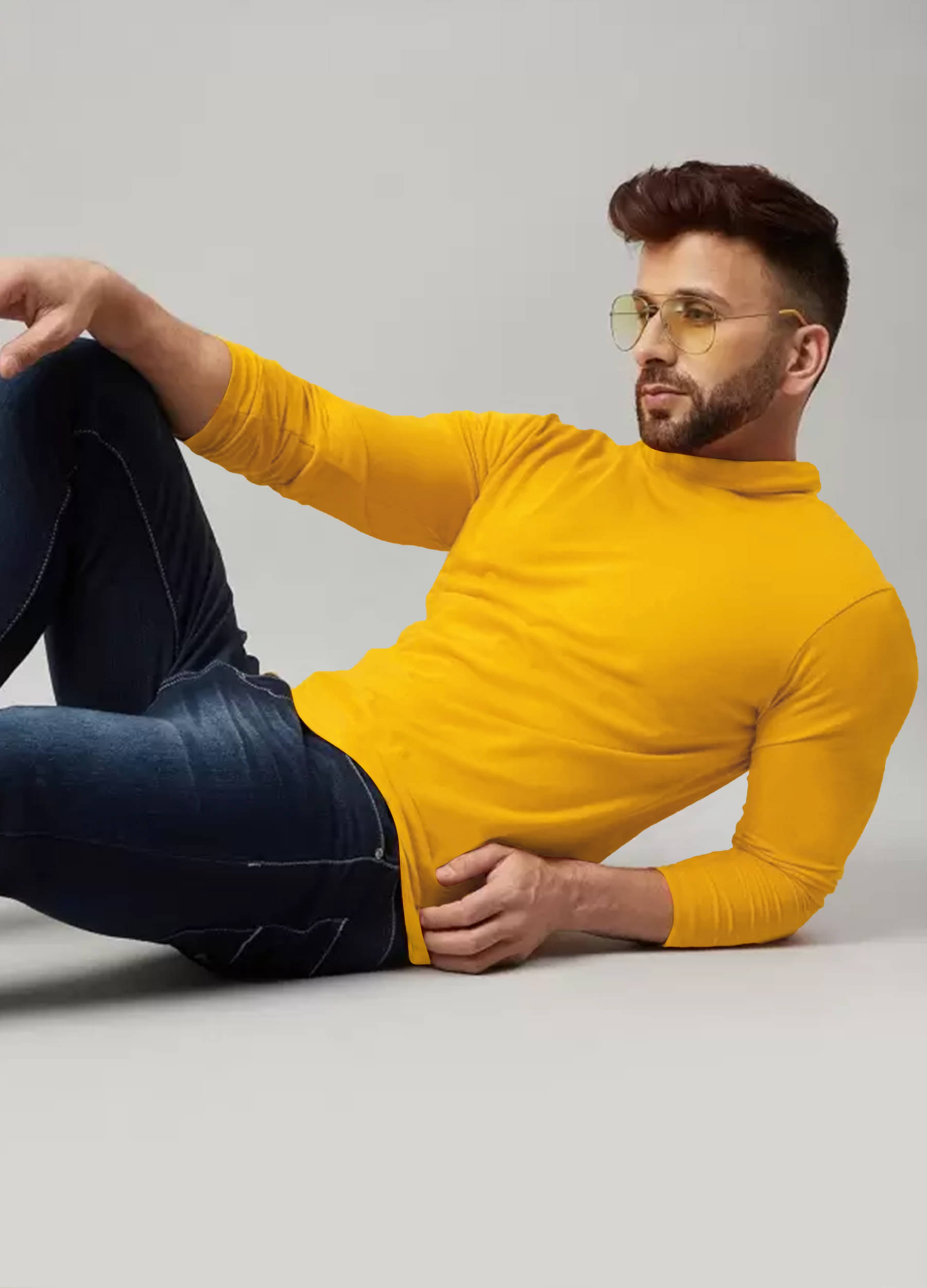     			AUSK Pack of 1 Cotton Blend Regular Fit Men's T-Shirt ( Mustard )