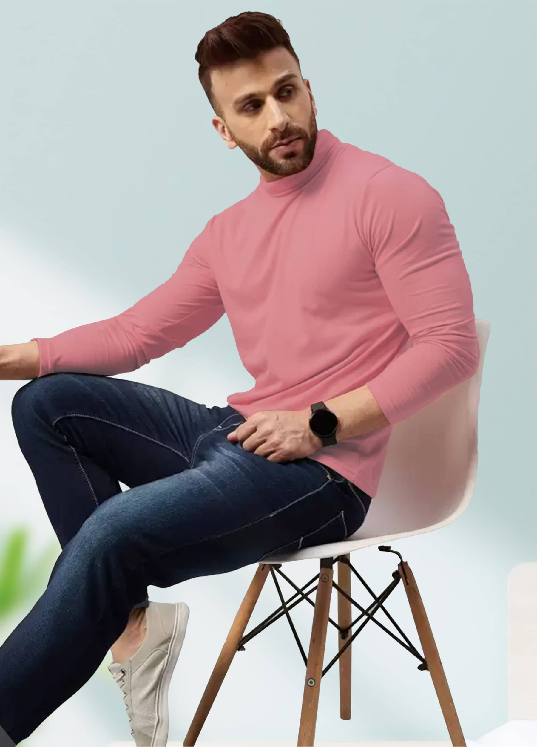     			AUSK Pack of 1 Cotton Blend Regular Fit Men's T-Shirt ( Peach )