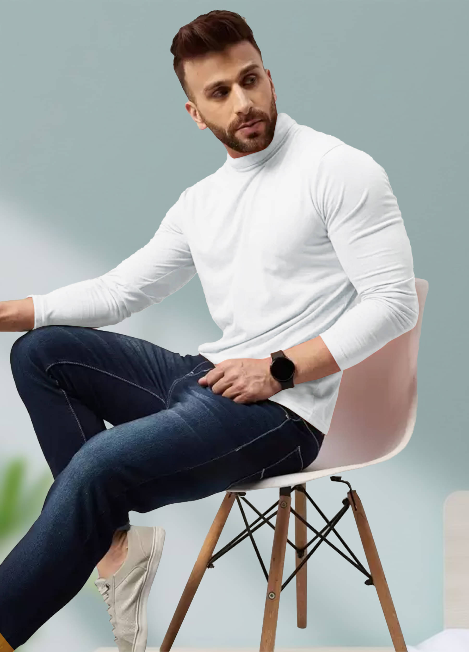 AUSK Pack of 1 Cotton Blend Regular Fit Men's T-Shirt ( White ) AUSK Pack of 1 Cotton Blend Regular Fit Men's T-Shirt ( White )