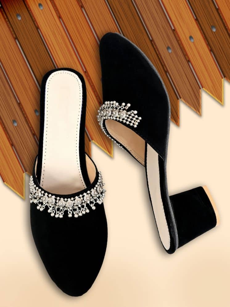 Altek Black Women's Slip On Heels - Heels | Buy online on ZillyBuy