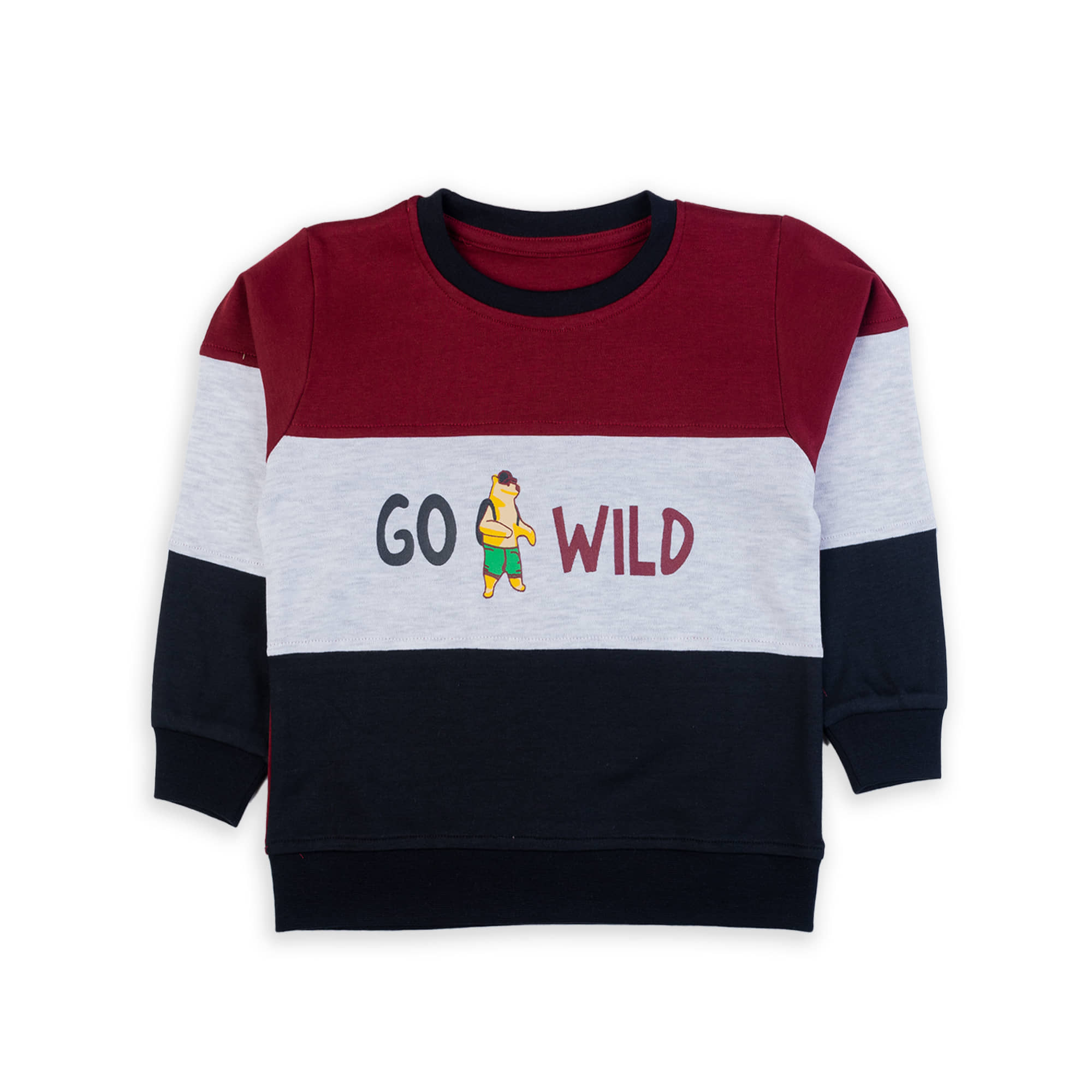 CUTOPIES Pack of 1 Boys Cotton Sweatshirt ( Maroon )