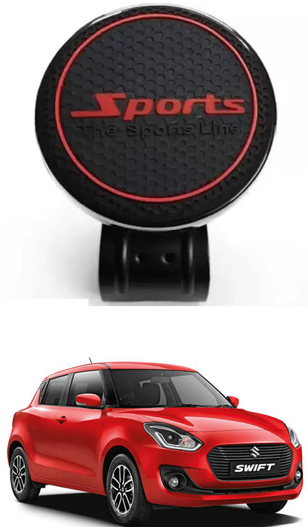     			Car New Steering Knob (Sports, Black) For Maruti Suzuki Swift
