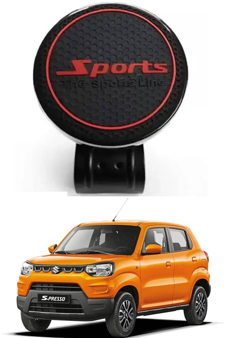 Car New Steering Knob (Sports, Black) For Maruti Suzuki S-Presso Car New Steering Knob (Sports, Black) For Maruti Suzuki S-Presso