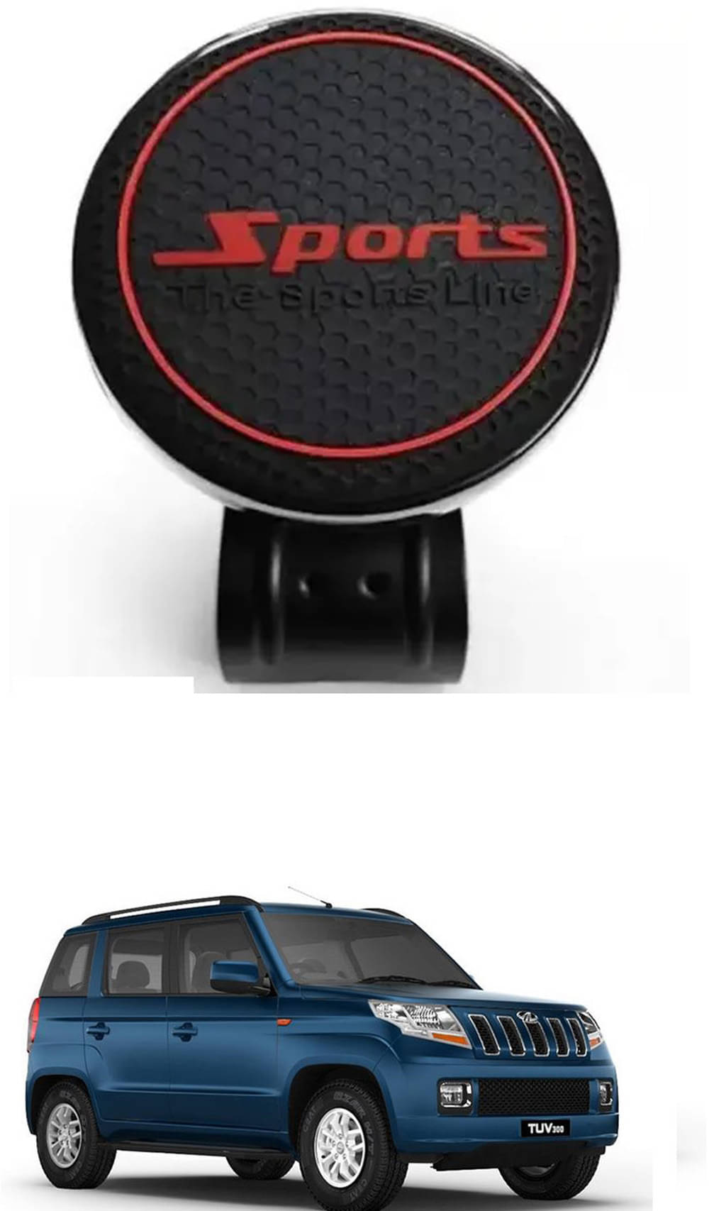 Car New Steering Knob (Sports, Black) For Mahindra TUV300 Car New Steering Knob (Sports, Black) For Mahindra TUV300