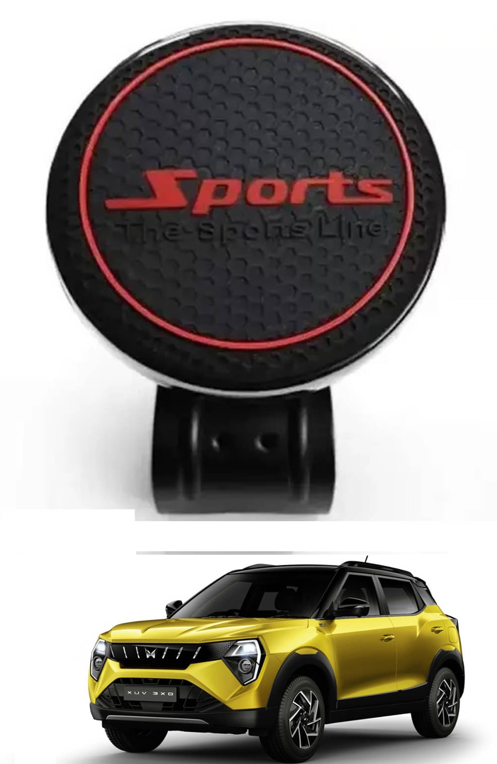 Car New Steering Knob (Sports, Black) For Mahindra 3XO Car New Steering Knob (Sports, Black) For Mahindra 3XO