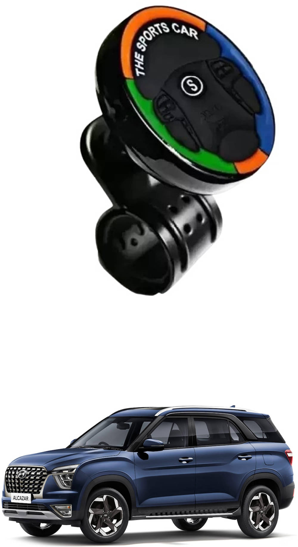 Car Sports Steering Knob (Multicolor) For Hyundai Alcazar     			Car Sports Steering Knob (Multicolor) For Hyundai Alcazar