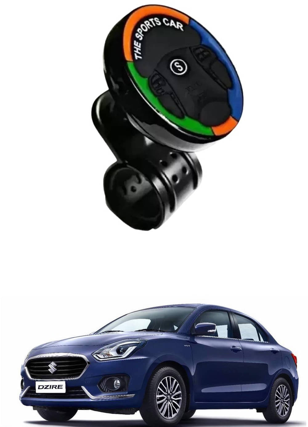     			Car Sports Steering Knob (Multicolor) For Maruti Suzuki Swift Dzire