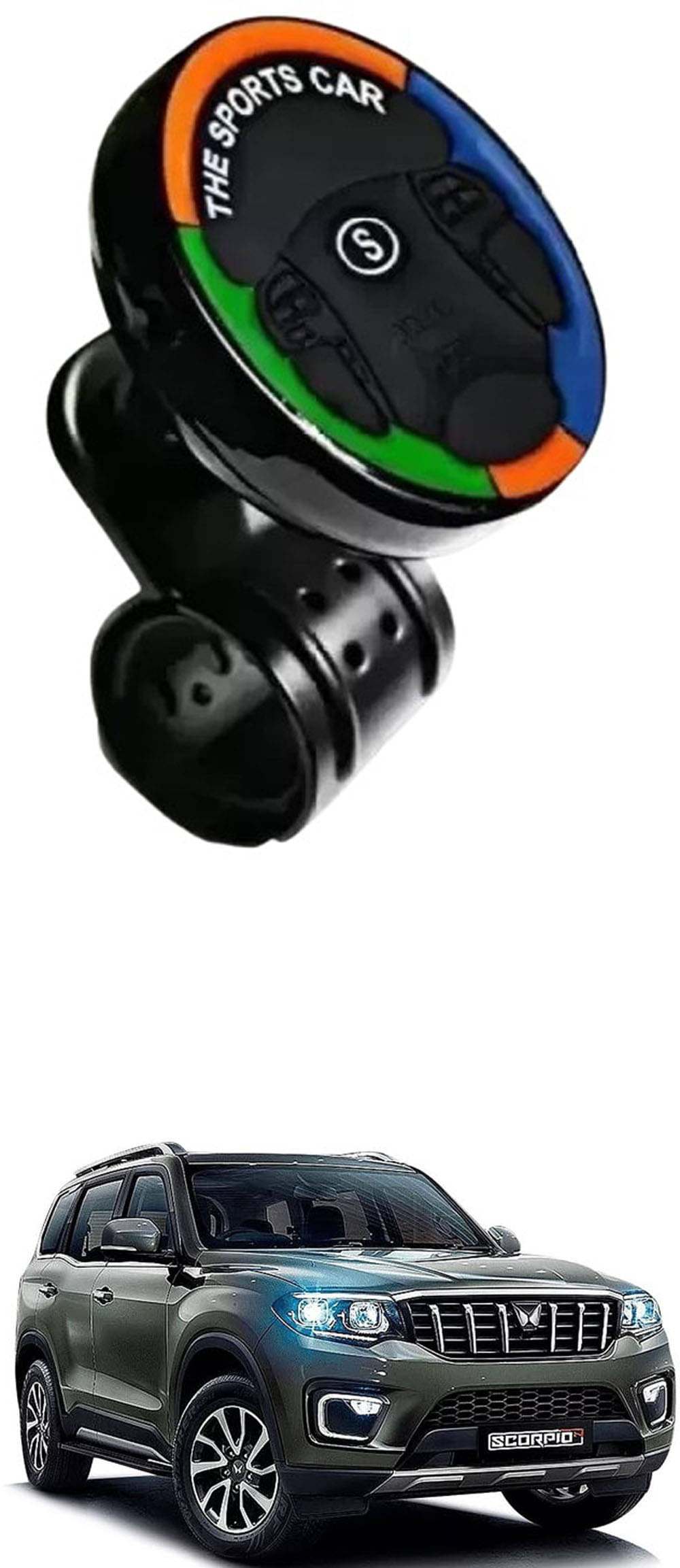    			Car Sports Steering Knob (Multicolor) For Maruti Suzuki Scorpio-N