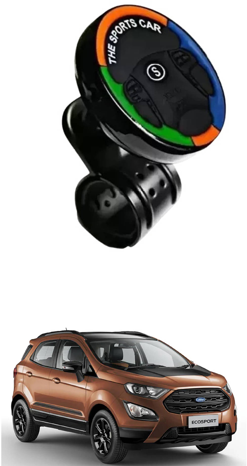     			Car Sports Steering Knob (Multicolor) For Ford Ecosport