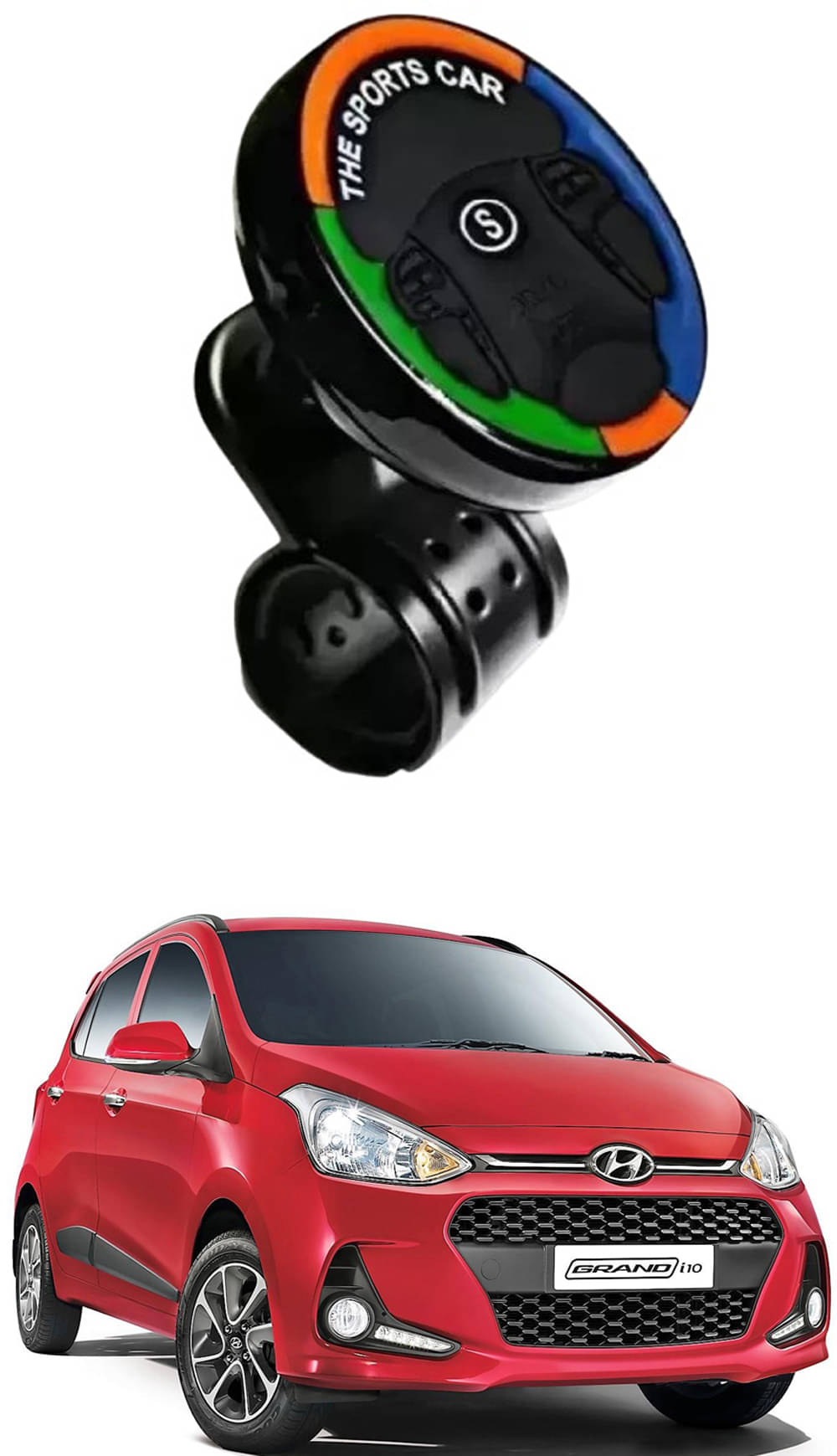     			Car Sports Steering Knob (Multicolor) For Hyundai Grand i10