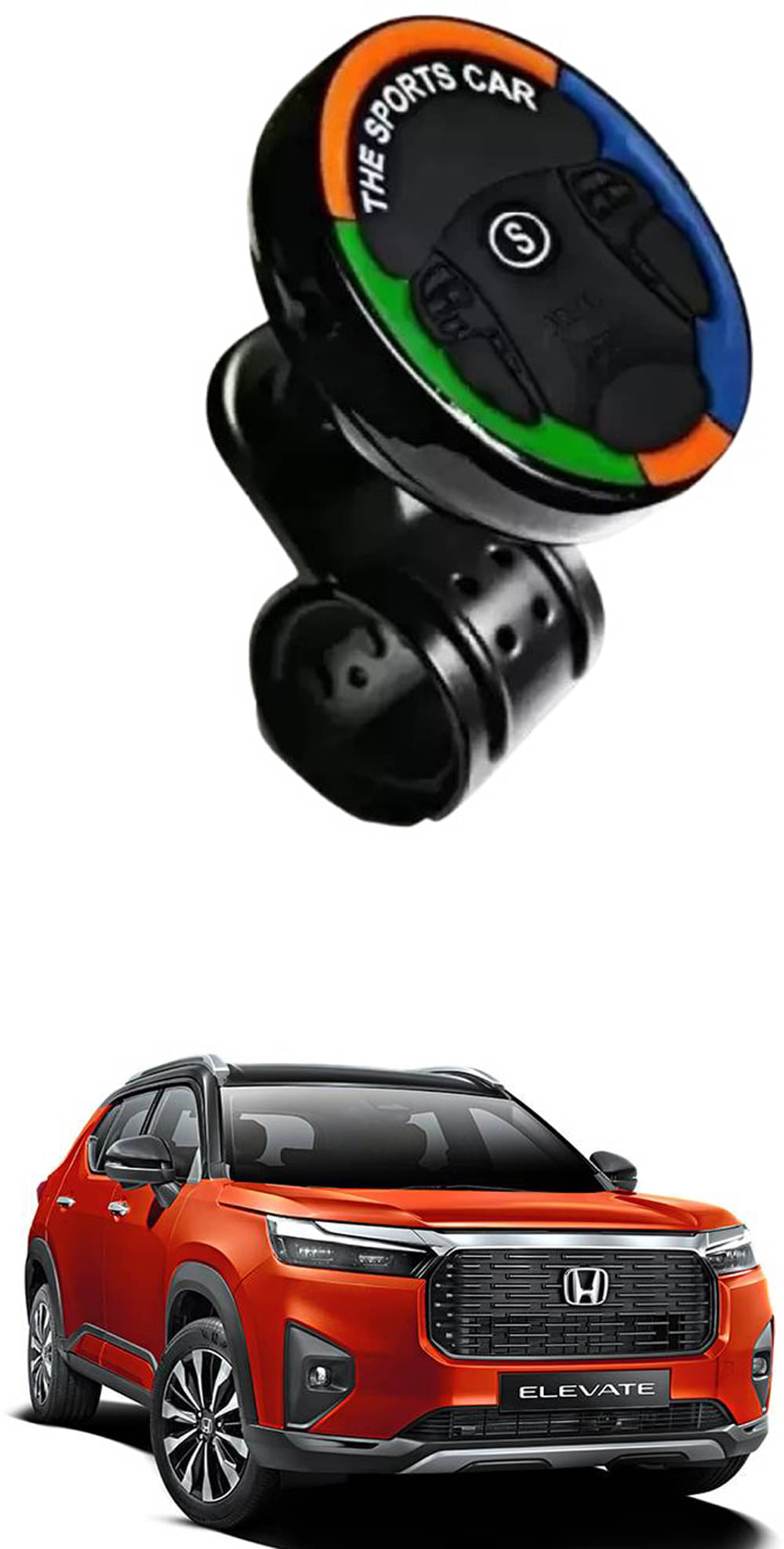    			Car Sports Steering Knob (Multicolor) For Honda Elevate