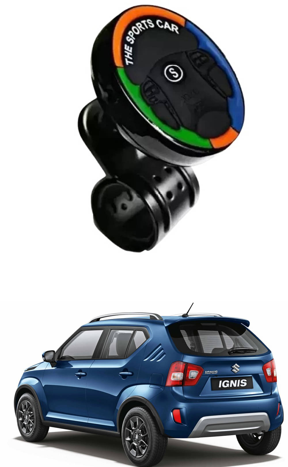     			Car Sports Steering Knob (Multicolor) For Maruti Suzuki Ignis