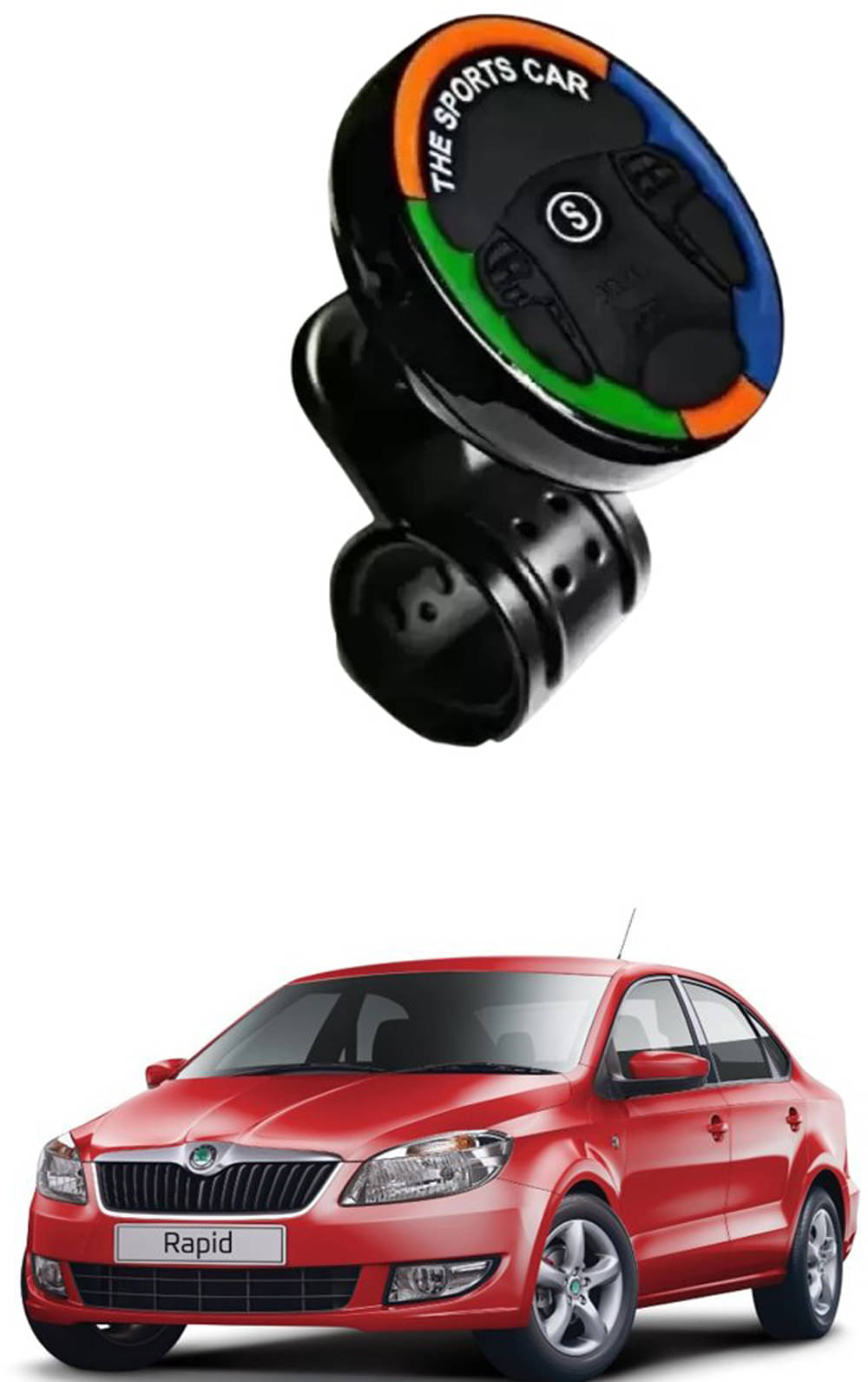 Car Sports Steering Knob (Multicolor) For Skoda Rapid Car Sports Steering Knob (Multicolor) For Skoda Rapid