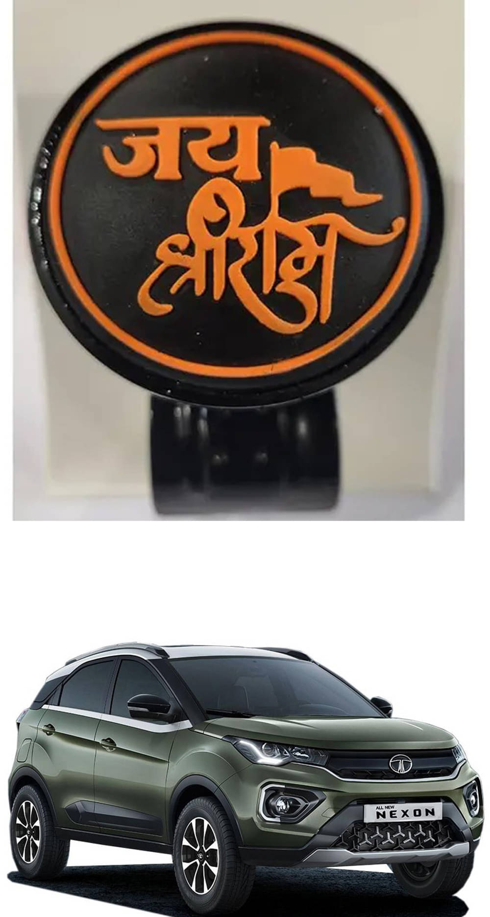 Car Steering Knob (JAI SHRI RAM) For Tata Nexon Car Steering Knob (JAI SHRI RAM) For Tata Nexon